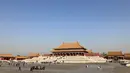 Foto yang diabadikan dengan kamera ponsel ini menunjukkan pemandangan Museum Istana di Beijing, China, 4 November 2020. Tahun 2020 menandai peringatan 600 tahun berdirinya Kota Terlarang. (Xinhua/Hou Dongtao)