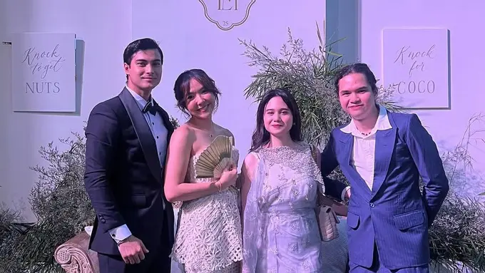 Outfit Pasangan Selebritis Hadir di Hari ke-2 Pernikahan Luna Maya dan Maxime Bouttier