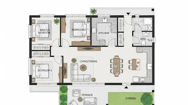 Rumah 3 Kamar dengan Teras Luas