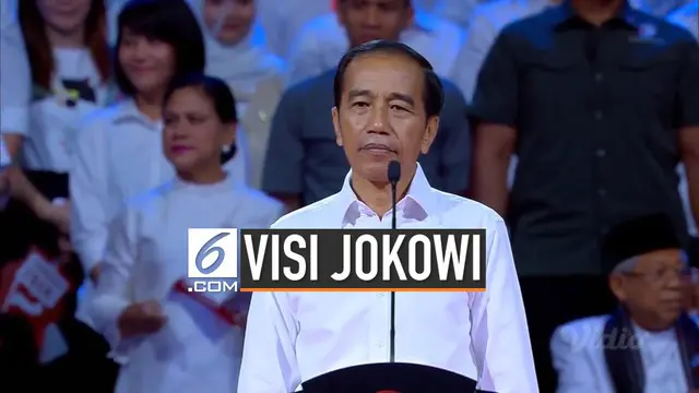 Jokowi memberikan Pidato Visi Indonesia di Sentul International Convention Center (SICC), Bogor, Jawa Barat. Di akhir sambutannya, Jokowi mengajak masyarakat untuk bersatu demi masa depan bersama.