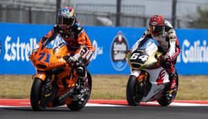 Mario Suryo Aji (nomor motor 64) pada balapan Moto2 Amerika Serikat 2026. (Honda Team Asia)