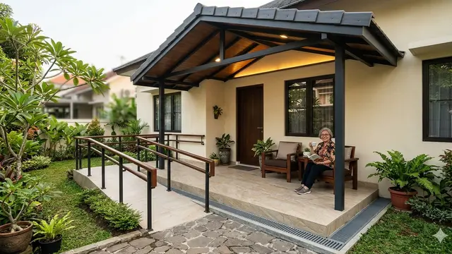 Model Teras Depan Rumah untuk Lansia (Foto: Gemini AI)