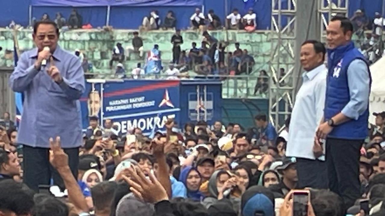 Turun Gunung Kampanyekan Prabowo di Malang, SBY: Beliau Sahabat Saya, Putra Terbaik Bangsa