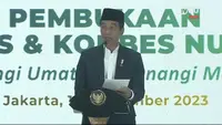 Presiden Jokowi saat membuka Muswarah Nasional Alim Ulama PBNU di Pondok Pesantren Al-Hamid Jakarta, Senin (18/9/2023). (Tangkapan layar)