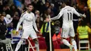 Gaya selebrasi Cristiano Ronaldo setelah mencetak gol untuk Real Madrid, 6 Desember 2014. Gaya ini menjadi ciri khas CR7. (AFP/Javier Soriano)