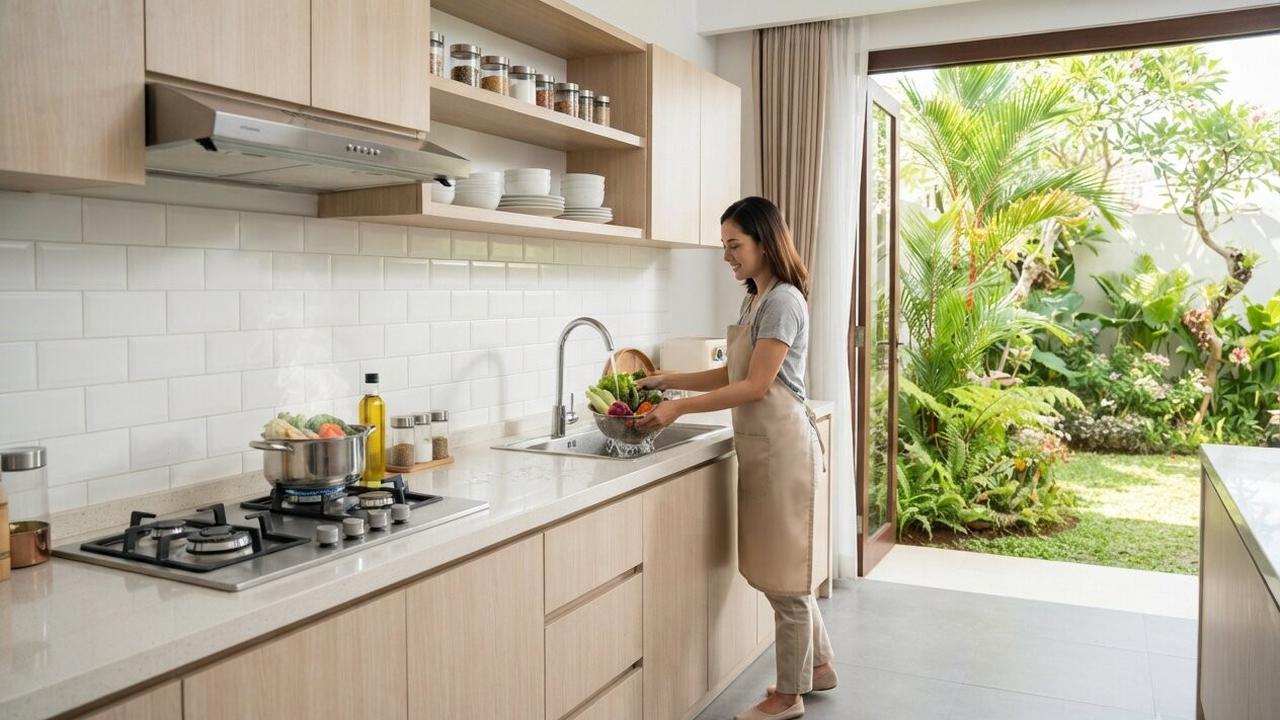 Model Dapur yang Tetap Bersih Meski Sering Terkena Cipratan Air