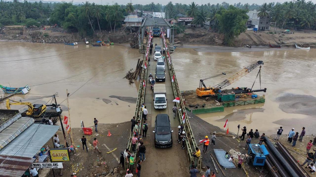 Jembatan Bailey Kutablang Rampung, Jalur Nasional Medan–Banda Aceh Kembali Normal