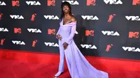 Rapper AS Lil Nas X tiba di MTV VMA 2021 di Barclays Center di Brooklyn, New York, 12 September 2021. (ANGELA WEISS / AFP)