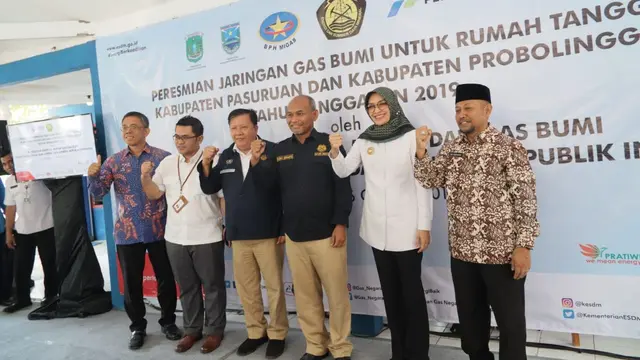 Direktorat Jenderal Migas Kementerian Energi dan Sumber Daya Mineral (ESDM) meresmikan jaringan gas rumah tangga (jargas)  di Pasuruan di Probolinggo, Rabu (16/10/2019).