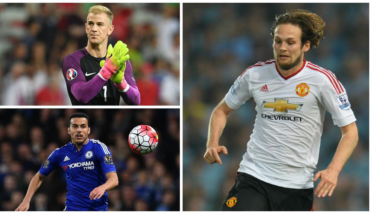 Kabar transfer terkini, Jumat (12/8/2016), diwarnai kabar Inter Milan yang ingin mendatangkan bek Manchester United, Daley Blind serta terancamnya posisi Joe Hart karena pelatih baru Manchester City, Pep Guardiola. (AFP)