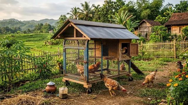 Ide Kandang Ayam Mini dari Kawat Ram Rak Piring Bekas