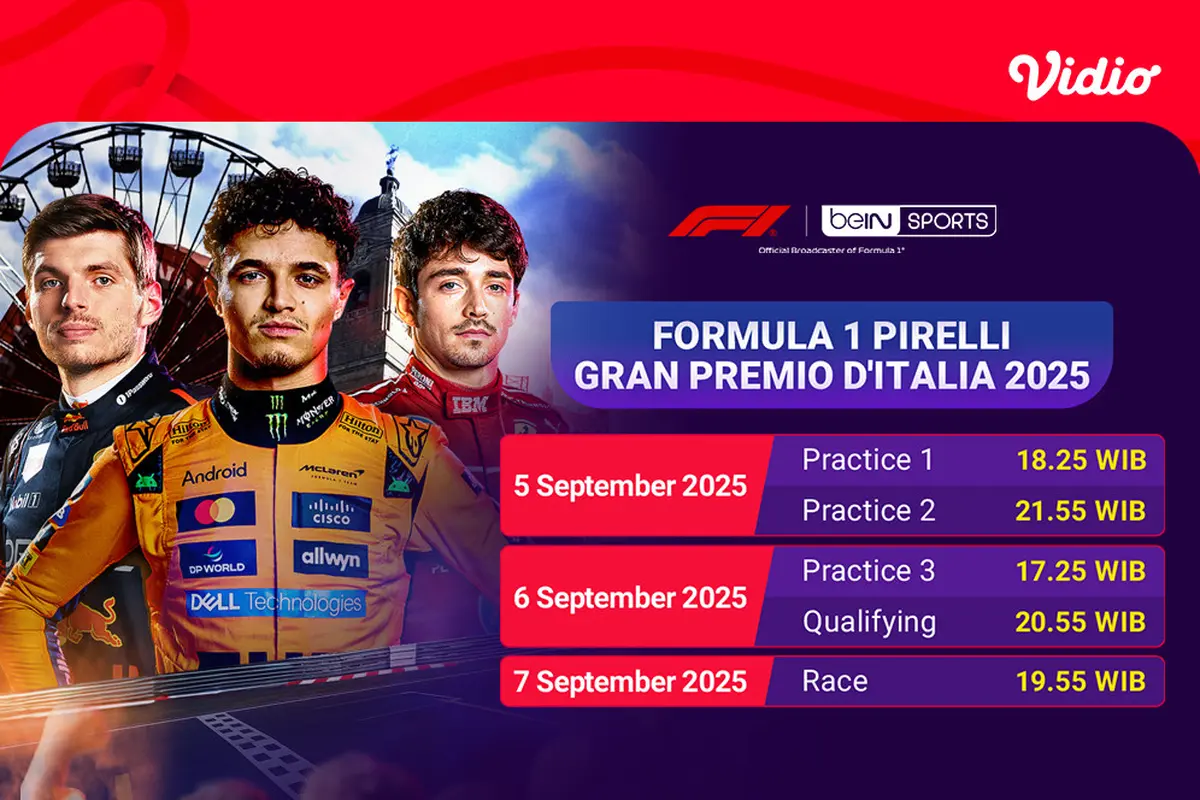 Live streaming F1 GP Italia 2025 eksklusif di Vidio. (dok. vidio.com)