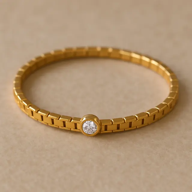 Model Gelang Emas Permata Kecil untuk Ibu-ibu Usia 40 Tahun (Foto: ChatGPT)