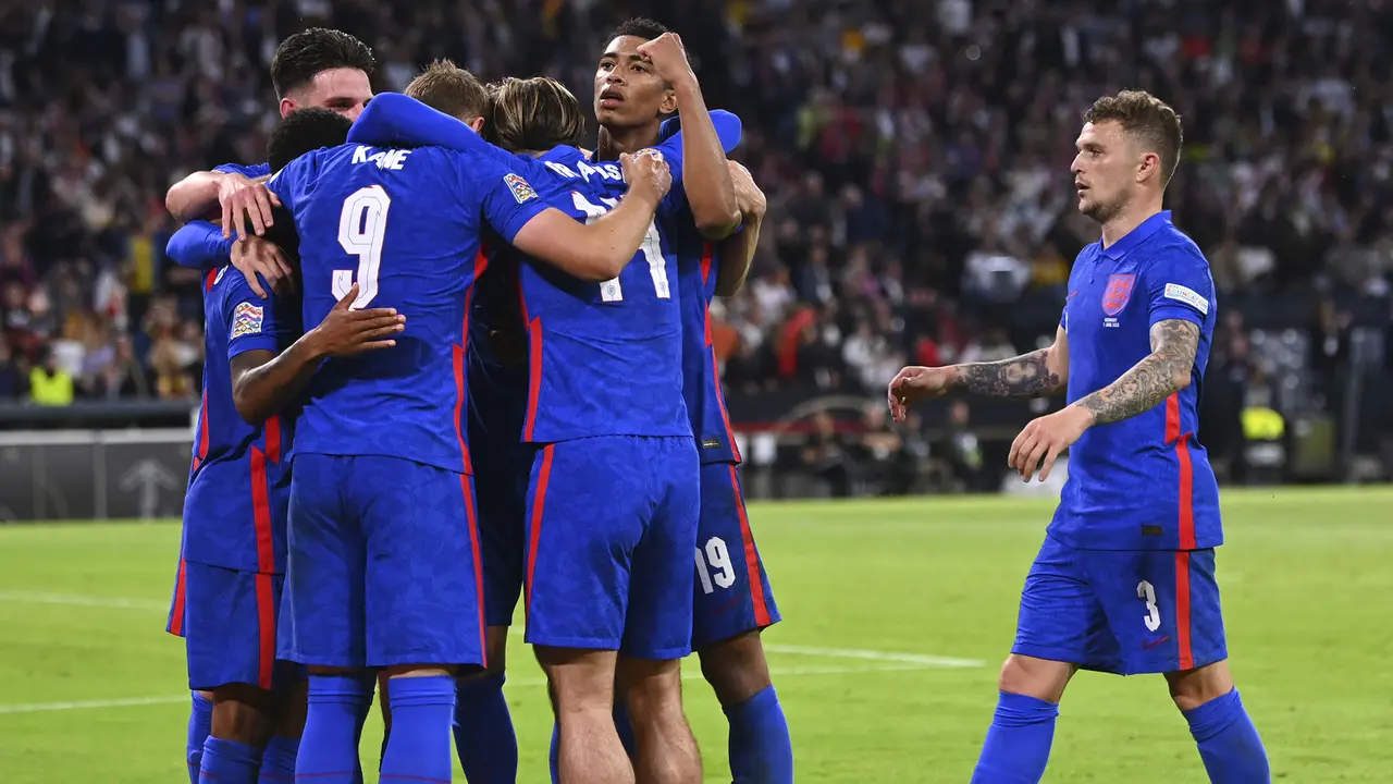 Foto: Inggris Imbangi Jerman Lewat Gol Penalti Harry Kane di EUFA Nations League
