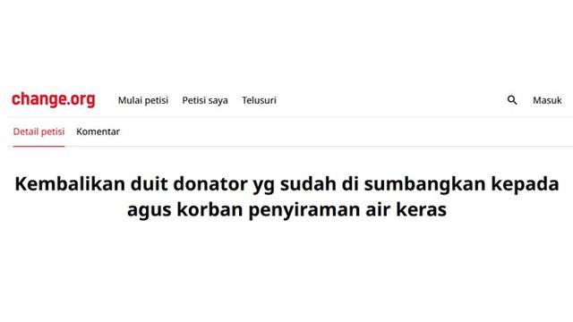 Petisi Online Kembalikan Uang Donasi ke Agus Viral, Bentuk Kekecewaan Donatur