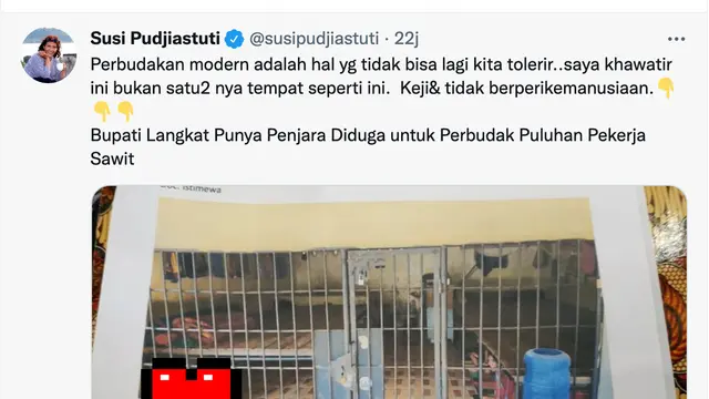 Cuitan Susi Pudjiastuti. (Foto: Dok. Twitter @susipudjiastuti)