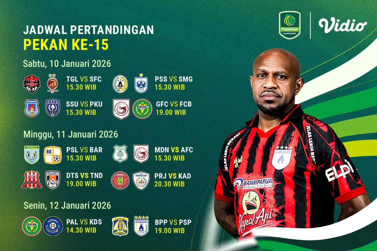 Jadwal Pegadaian Championship pekan ke-15 live eksklusif di Vidio. (dok. vidio.com)