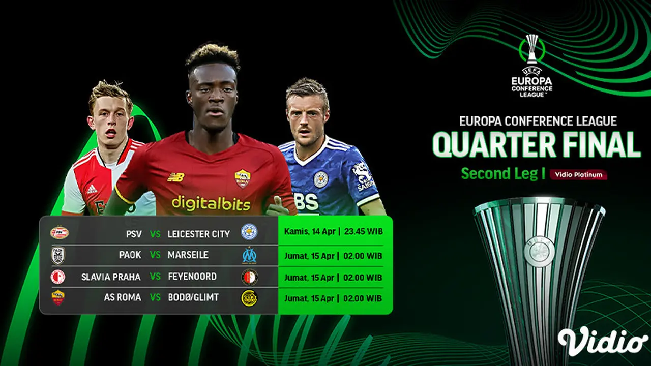 Link Live Streaming UEFA Conference League Perempat Final Leg Kedua di Vidio