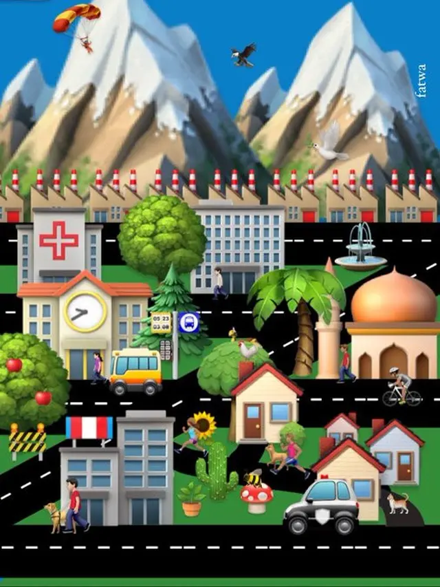 Lukisan Gunakan Emoji di Status WA