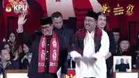 Pasangan calon gubernur dan calon wakil gubernur nomor urut 3 Pramono Anung-Rano Karno saat debat terakhir atau debat ketiga Pilkada Jakarta 2024. (Tangkapan Layar YouTube KPU Jakarta)
