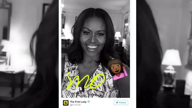 Michelle Obama buka akun di media sosial Snapchat