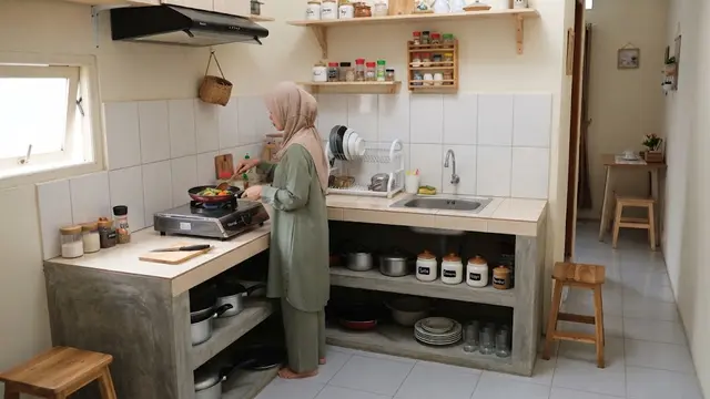 9 Inspirasi Meja Dapur Permanen untuk Ruang Memasak yang Sempit, Manfaatkan Setiap Sudut