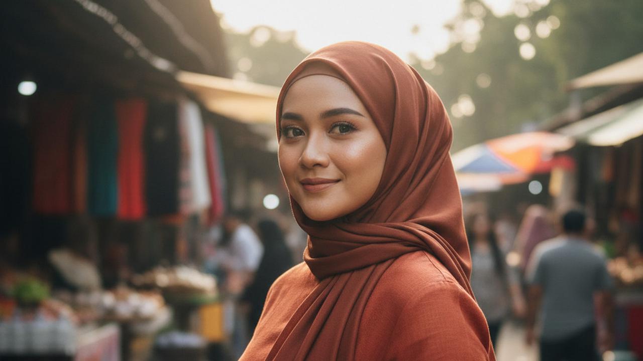 Jilbab dengan Baju Warna Bata