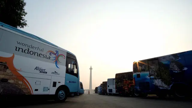 Ilustrasi bus pariwisata.