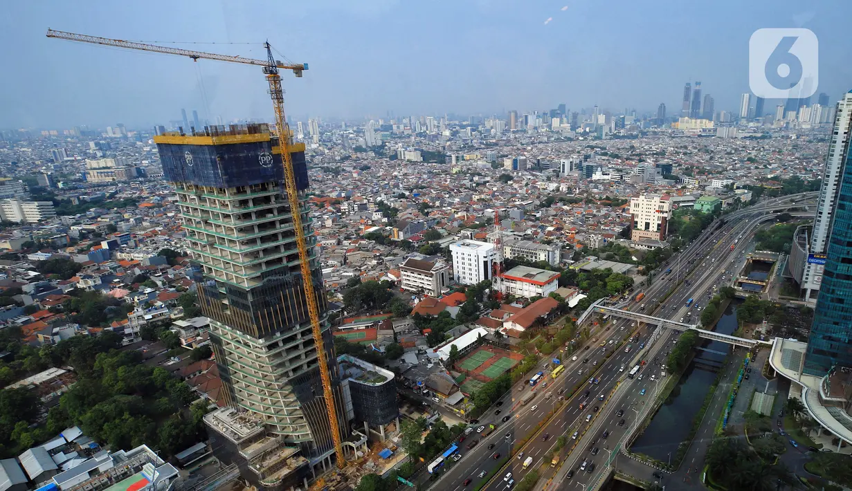 Suasana Gedung bertingkat di Jakarta, Selasa (30/5/2023). Menteri Keuangan Sri Mulyani mengatakan pertumbuhan ekonomi Indonesia pada 2024 akan dipengaruhi oleh prospek ekonomi global. (Liputan6.com/Angga Yuniar)