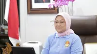 Ida Fauziyah saat membuka sekaligus memberikan arahan dalam acara 'Sinergitas Pengantar Kerja Pusat dalam Era Digitalisasi' di kota Bogor.