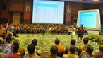 Menteri Keuangan Sri Mulyani Indrawati memberikan arahan kepada jajaran pejabat Kementerian Keuangan Eselon I dan II dalam rangka Rapat Kerja Nasional (Rakernas) Kementerian Keuangan, Jakarta, Selasa (10/1).  (Liputan6.com/Angga Yuniar)