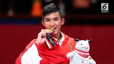 Rifki Ardiansyah, penyumbang emas ke-11 Asian Games 2018 Cabang Olahraga Karate Kumite Putra 60 Kilogram.