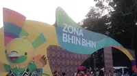 Zona Bhin Bhin, sebuah zona rekreasi selama Asian Games yang terletak di Tenggara Stadion Utama Gelora Bung Karno, Senayan, Jakarta. (Bola.com/Benediktus Gerendo Pradigdo)
