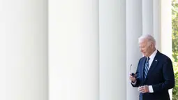 Presiden AS Joe Biden menyampaikan pidato terkait hasil pemilihan presiden. (SAUL LOEB/AFP)