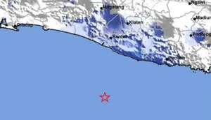 Gempa Magnitudo 4,5 menggetarkan wilayah Gunungkidul, Yogyakarta, Kamis (12/9/2024). (Liputan6.com/ Dok BMKG)