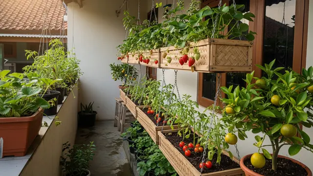 Inspirasi Edible Garden Buah Mini di Teras Sempit.