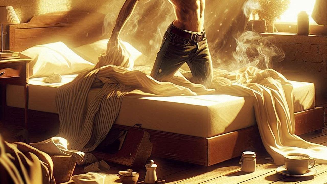 Ilustrasi Pria Bangun Tidur