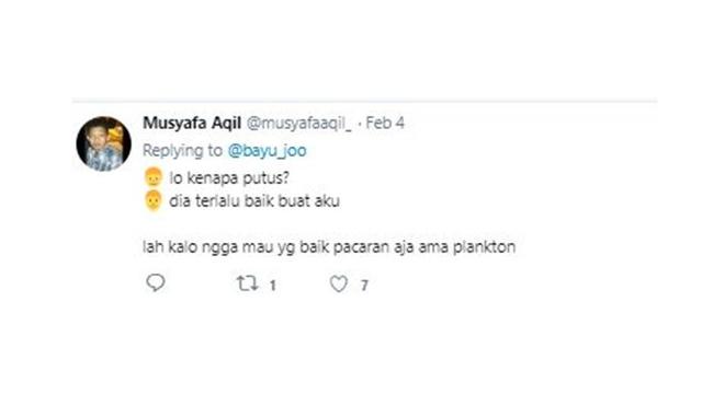 Alasan kenapa putus (sumber: Twitter)