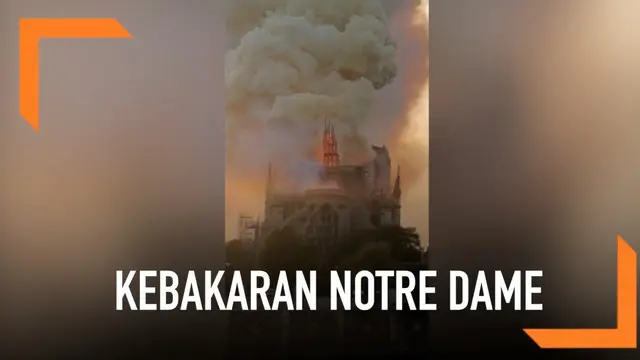Kebakaran hebat melanda gereja Katedral Notre-Dame di Paris, Perancis. Kebakaran terlihat dari berbagai penjuru kota Paris, dan tidak menelan korban jiwa.