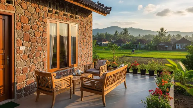 Desain Rumah Mungil Nuansa Batu Alam yang Cocok Buat Pensiunan di Desa