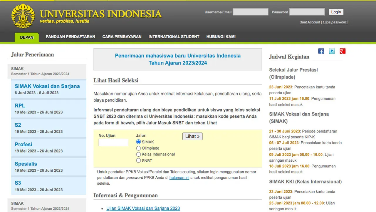 Cara Cek Pengumuman Hasil Simak UI 2023 Jenjang Vokasi dan Sarjana