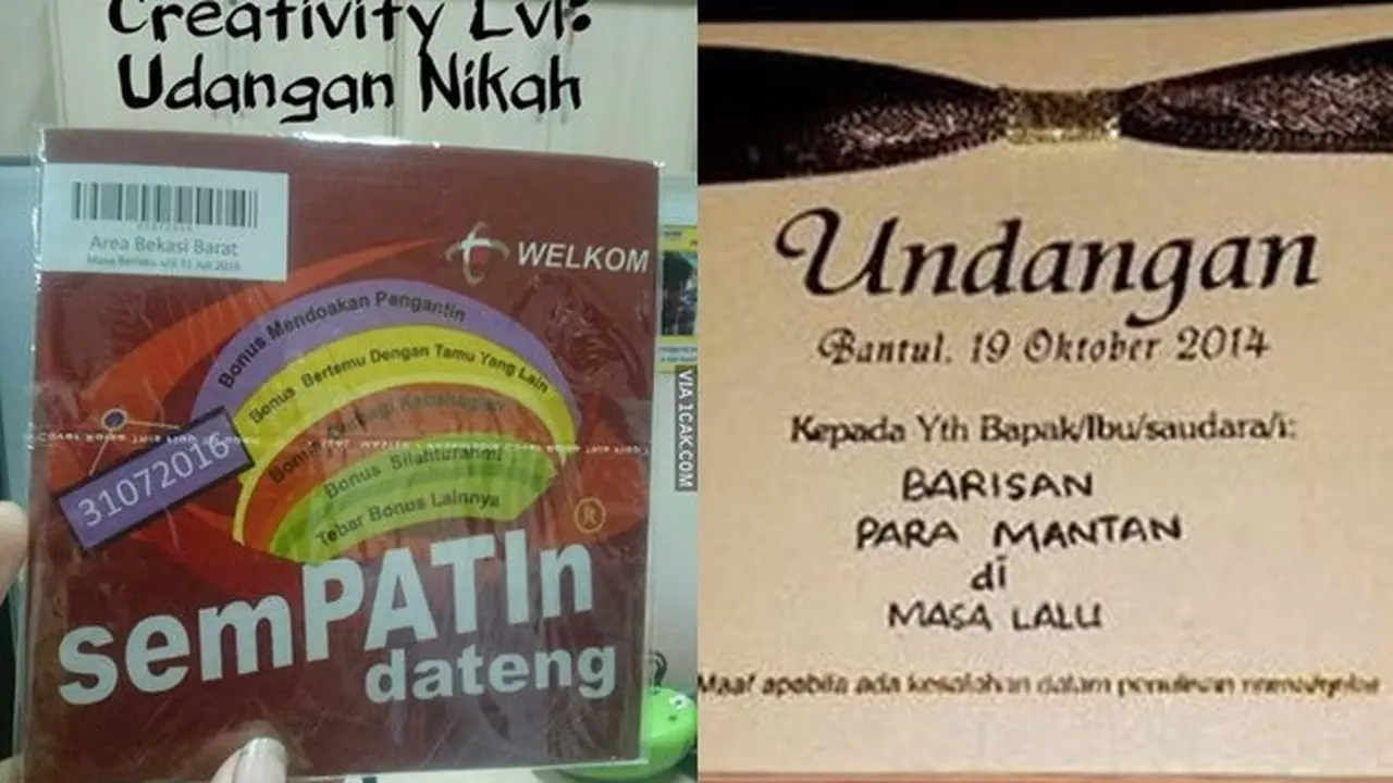 7 Undangan Nikah Ini Nyeleneh Banget, Bikin Geleng Kepala