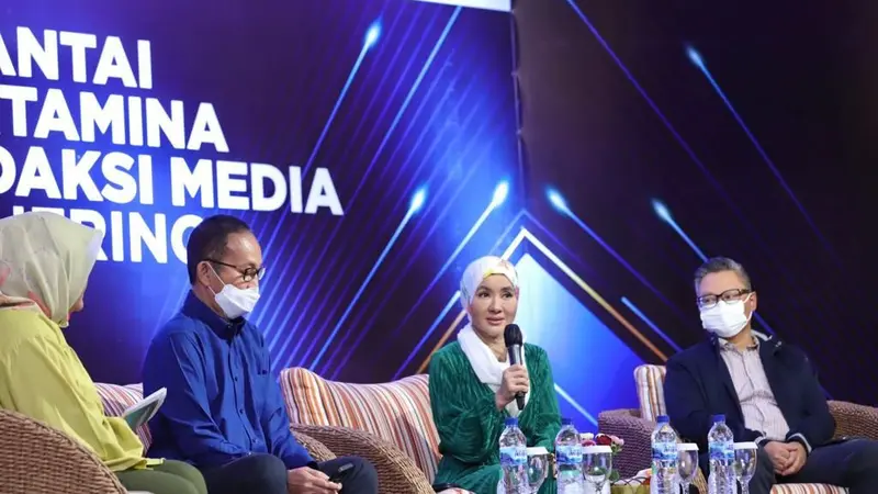 Direktur Utama PT Pertamina (Persero) Nicke Widyawati dalam acara Bincang Santai dengan Pimpinan Redaksi Media. (Dok Pertamina)