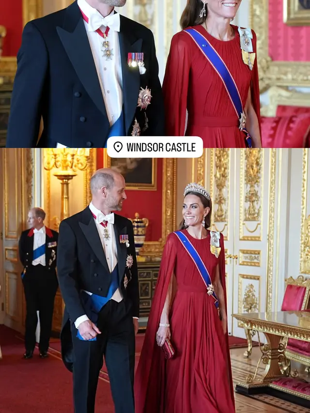 Pesona Bersinar Kate Middleton Kenakan Tiara Putri Diana di Jamuan Kenegaraan Presiden Prancis