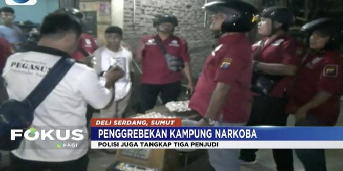 Polisi Gerebek Kampung Narkoba di Pancur Batu