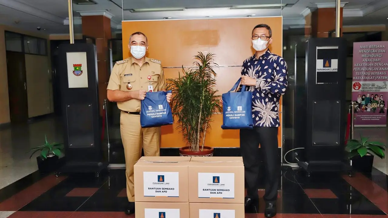 Peduli Pandemi Covid-19, Paramount Land Serahkan 3.000 Sembako dan APD ke Pemkab Tangerang