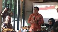 Kepala Pusat Data dan Informasi (Kapusdatin) Kementerian Pertahanan Marsma TNI Yusuf Jauhari. (Liputan6.com/Radityo Priyasmoro)