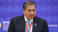 Menko Bidang Perekonomian Airlangga Hartarto saat kegiatan Rusia&ndash;Indonesia&nbsp;Business Dialogue&nbsp;2025 yang merupakan bagian dari rangkaian kegiatan&nbsp;St. Petersburg International Economic Forum&nbsp;(SPIEF). (Foto: ekon.go.id)