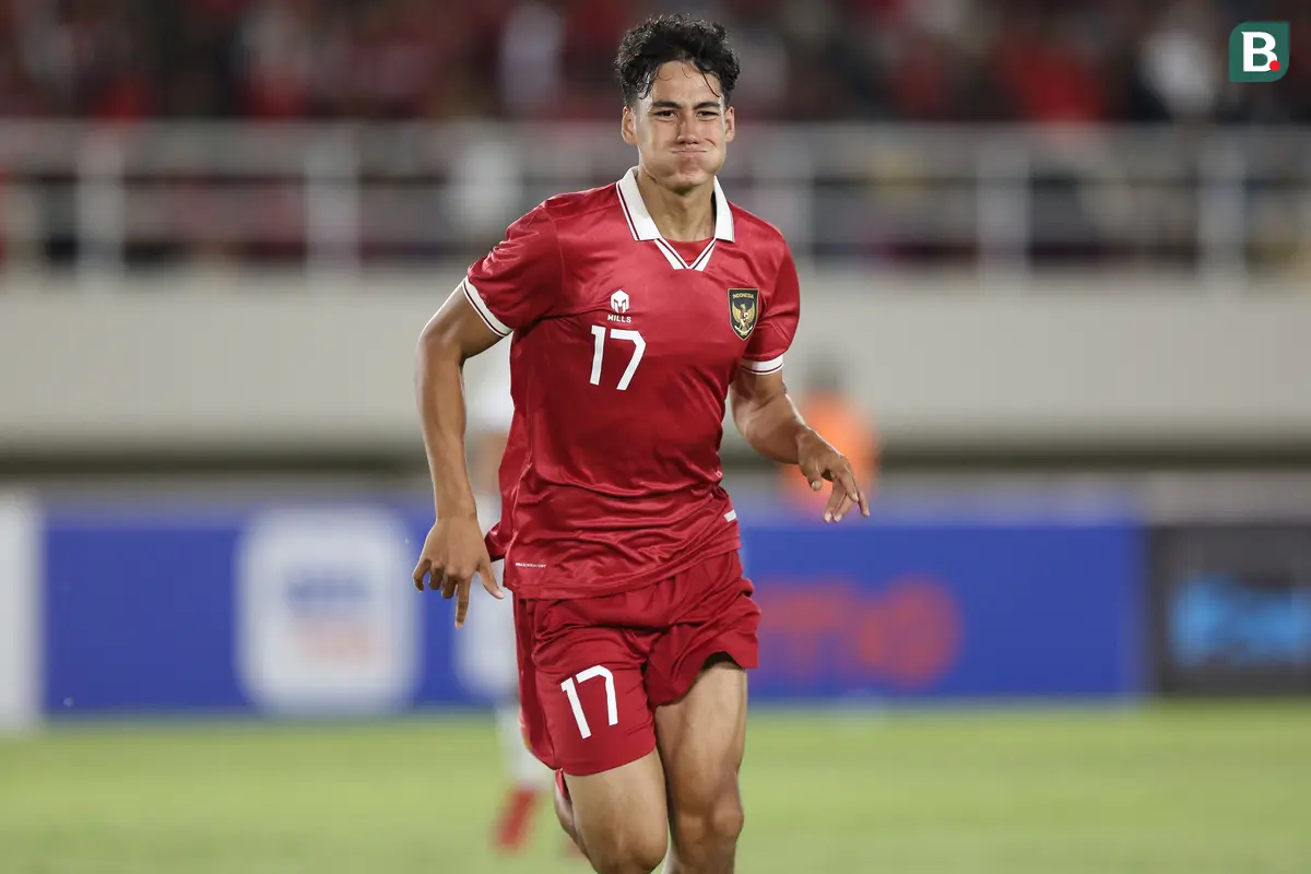 Rafael Struick mencetak gol untuk Timnas Indonesia U-23 ke gawang Chinese Taipei U-23.
