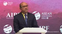 Wakil Menteri BUMN Rosan Perkasa Roeslani dalam acara ASEAN Indo-Pacific Forum 2023, di Jakarta, Rabu (6/9/2023). Rosan mengatakan keuangan digital ASEAN berada diambang revolusi. (Tira/Liputan6.com)